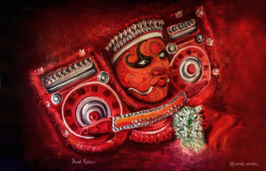 Traditional Art(Theyyam) Painting by Sreenanda P | Saatchi Art