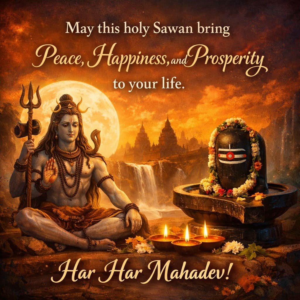 3 Sawan Wishes in English