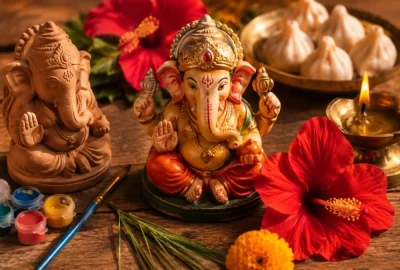 Ganesh Chaturthi gift ideas 2026 – eco-friendly Ganesha idol, puja thali, and modak sweets